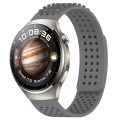 For Huawei Watch 4 Pro 22mm Holes Breathable 3D Dots Silicone Watch Band(Grey)