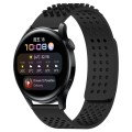 For Huawei Watch 3 22mm Holes Breathable 3D Dots Silicone Watch Band(Black)