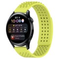 For Huawei Watch 3 22mm Holes Breathable 3D Dots Silicone Watch Band(Lime Green)