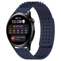 For Huawei Watch 3 22mm Holes Breathable 3D Dots Silicone Watch Band(Midnight Blue)