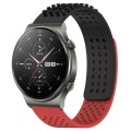 For Huawei GT2 Pro 22mm Holes Breathable 3D Dots Silicone Watch Band(Black+Red)
