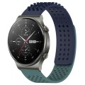 For Huawei GT2 Pro 22mm Holes Breathable 3D Dots Silicone Watch Band(Midnight Blue+Olive Green)