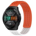 For Huawei Watch GT 2E 22mm Holes Breathable 3D Dots Silicone Watch Band(Orange+White)
