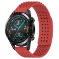 For Huawei GT2 46mm 22mm Holes Breathable 3D Dots Silicone Watch Band(Red)