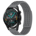 For Huawei GT2 46mm 22mm Holes Breathable 3D Dots Silicone Watch Band(Grey)