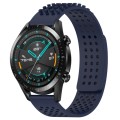 For Huawei GT2 46mm 22mm Holes Breathable 3D Dots Silicone Watch Band(Midnight Blue)