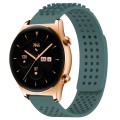 For Honor Watch GS 3 22mm Holes Breathable 3D Dots Silicone Watch Band(Olive Green)