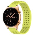 For Honor Watch GS 3 22mm Holes Breathable 3D Dots Silicone Watch Band(Lime Green)