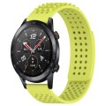 For Honor Watch GS 3i 22mm Holes Breathable 3D Dots Silicone Watch Band(Lime Green)