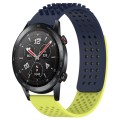 For Honor Watch GS 3i 22mm Holes Breathable 3D Dots Silicone Watch Band(Midnight Blue+Lime Green)