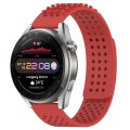 For Huawei Watch 3 Pro New 22mm Holes Breathable 3D Dots Silicone Watch Band(Red)