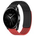 For Xiaomi Watch S2 42mm 22mm Holes Breathable 3D Dots Silicone Watch Band(Black+Red)