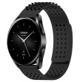 For Xiaomi Watch S2 42mm 22mm Holes Breathable 3D Dots Silicone Watch Band(Black)