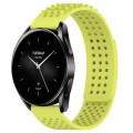 For Xiaomi Watch S2 42mm 22mm Holes Breathable 3D Dots Silicone Watch Band(Lime Green)