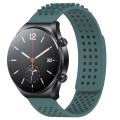 For Xiaomi MI Watch S1 22mm Holes Breathable 3D Dots Silicone Watch Band(Olive Green)