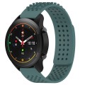 For Xiaomi MI Watch S1 Pro 22mm Holes Breathable 3D Dots Silicone Watch Band(Olive Green)