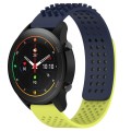 For Xiaomi MI Watch S1 Pro 22mm Holes Breathable 3D Dots Silicone Watch Band(Midnight Blue+Lime Gree