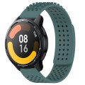 For Xiaomi Watch S1 Active 22mm Holes Breathable 3D Dots Silicone Watch Band(Olive Green)