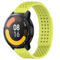 For Xiaomi Watch S1 Active 22mm Holes Breathable 3D Dots Silicone Watch Band(Lime Green)
