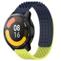 For Xiaomi Watch S1 Active 22mm Holes Breathable 3D Dots Silicone Watch Band(Midnight Blue+Lime Gree