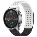 For Xiaomi MI Watch Color 22mm Holes Breathable 3D Dots Silicone Watch Band(White+Black)