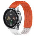 For Xiaomi MI Watch Color 22mm Holes Breathable 3D Dots Silicone Watch Band(Orange+White)