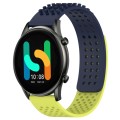 For Xiaomi Haylou RT2 LS10 22mm Holes Breathable 3D Dots Silicone Watch Band(Midnight Blue+Lime Gree