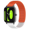 For Xiaomi Haylou RS4 LS12 22mm Holes Breathable 3D Dots Silicone Watch Band(Orange+White)