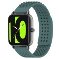 For Xiaomi Haylou RS4 LS12 22mm Holes Breathable 3D Dots Silicone Watch Band(Olive Green)