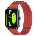 For Xiaomi Haylou RS4 LS12 22mm Holes Breathable 3D Dots Silicone Watch Band(Red)