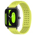 For Xiaomi Haylou RS4 LS12 22mm Holes Breathable 3D Dots Silicone Watch Band(Lime Green)