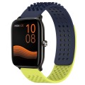 For Xiaomi Haylou GST LS09B 22mm Holes Breathable 3D Dots Silicone Watch Band(Midnight Blue+Lime Gre