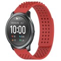 For Xiaomi Haylou RT LS05S 22mm Holes Breathable 3D Dots Silicone Watch Band(Red)