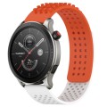 For Amazfit GTR 4 22mm Holes Breathable 3D Dots Silicone Watch Band(Orange+White)