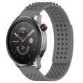 For Amazfit GTR 4 Pro 22mm Holes Breathable 3D Dots Silicone Watch Band(Grey)