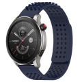 For Amazfit GTR 4 Pro 22mm Holes Breathable 3D Dots Silicone Watch Band(Midnight Blue)