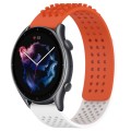For Amazfit GTR 3 22mm Holes Breathable 3D Dots Silicone Watch Band(Orange+White)