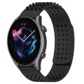 For Amazfit GTR 3 22mm Holes Breathable 3D Dots Silicone Watch Band(Black)