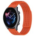 For Amazfit GTR 3 Pro 22mm Holes Breathable 3D Dots Silicone Watch Band(Orange)