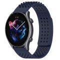 For Amazfit GTR 3 Pro 22mm Holes Breathable 3D Dots Silicone Watch Band(Midnight Blue)