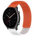 For Amazfit GTR 2e 22mm Holes Breathable 3D Dots Silicone Watch Band(Orange+White)