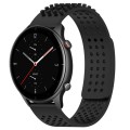 For Amazfit GTR 2e 22mm Holes Breathable 3D Dots Silicone Watch Band(Black)