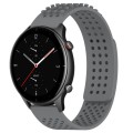 For Amazfit GTR 2e 22mm Holes Breathable 3D Dots Silicone Watch Band(Grey)
