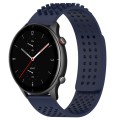 For Amazfit GTR 2e 22mm Holes Breathable 3D Dots Silicone Watch Band(Midnight Blue)