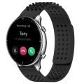 For Amazfit GTR 2 22mm Holes Breathable 3D Dots Silicone Watch Band(Black)