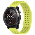 For Amazfit 3 22mm Holes Breathable 3D Dots Silicone Watch Band(Lime Green)