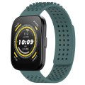 For Amazfit Bip 5 22mm Holes Breathable 3D Dots Silicone Watch Band(Olive Green)