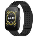 For Amazfit Bip 5 22mm Holes Breathable 3D Dots Silicone Watch Band(Black)