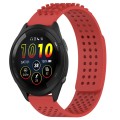 For Garmin Forerunner 265 22mm Holes Breathable 3D Dots Silicone Watch Band(Red)