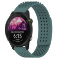 For Garmin Forerunner 255 22mm Holes Breathable 3D Dots Silicone Watch Band(Olive Green)
